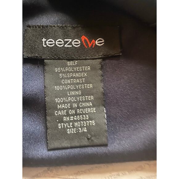 Teeze Me Floral 2pc Halter Top & High Low Skirt Set Blue Roses Formal Prom Dress - Picture 3 of 12